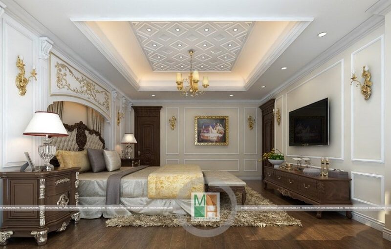 Mẫu kệ ti vi phòng ngủ {gỗ tự nhiên|đẹp|tân cổ điển|cao cấp|óc chó} màu nâu trầm với đường vân tinh tế, nghệ thuật được nhiều khách hàng yêu thích và ưa chuộng.